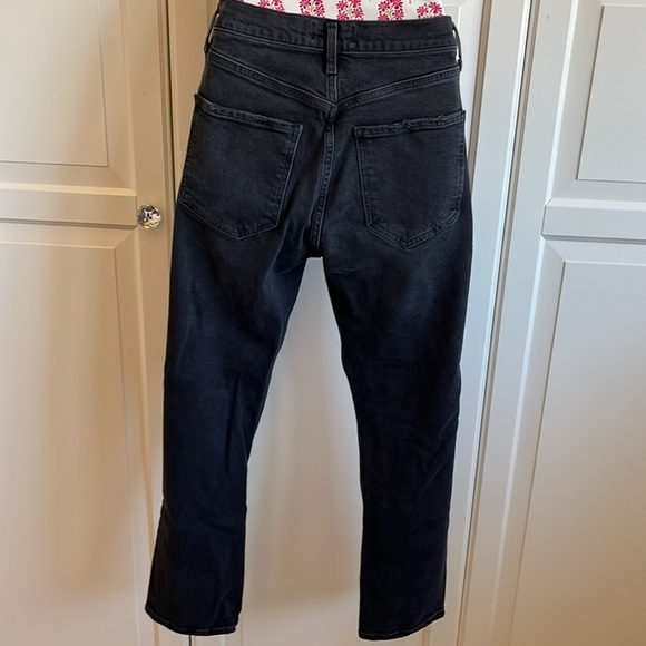 Agolde Riley High Rise Straight Crop in panoramic Black Size 28. - Picture 7 of 14
